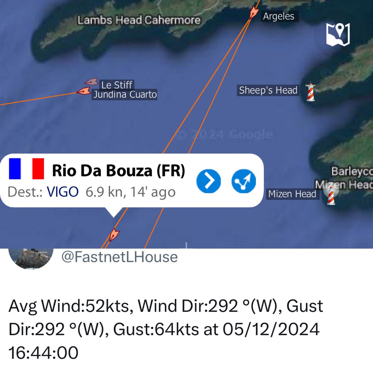 Not even a full on storm stops the Spanish Armada now plenty Irish fish to be caught .not too worried about crew safety !