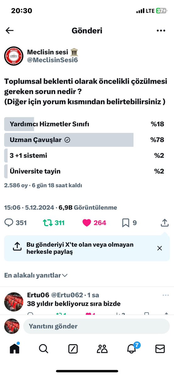 Toplumsal beklentileri Meclise yetkililere duyurmak için Anket düzenliyorsun.
İstediğin algı oluşmayınca istediğin sonuç çıkmayınca kaldırıyorsun <a href="/MeclisinSesi6/">Meclisin sesi 🏛️</a> 
Şunu Anlayın artık bu Vatanda Kahramanların sorunu mağduriyeti varsa önce o çözülmelidir bu Milli bir sorundur.
