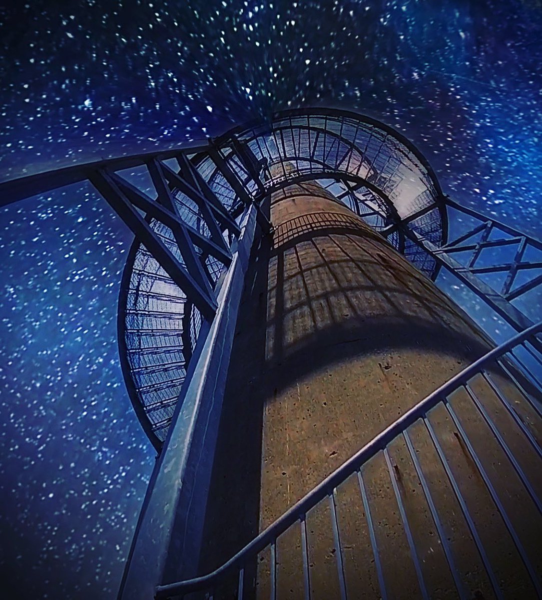 SamMillerSells's tweet photo. Night photo taken from the bottom of the Rastin Observation Tower at Ariel Foundation Park in Mount Vernon, Ohio. #stars #astrophotography #nightphotography #tower #observationtower #climbingtower #PPGtower #hikingtower #arielfoundationpark #mountvernonohio #mtv #mtvernonoh #climbthetower #mountvernonohiopark #awardwinningpark #knoxcountyohio