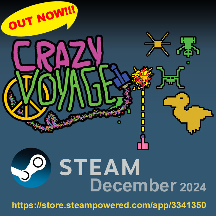 crazyvoyagegame's tweet photo. OUT NOW!!!
Crazy Voyage
Steam December 2024
https://t.co/mphRhoYZQs

#wishlist #steam #listadedesejos #steamgame #steamwork #steampower #devlog #imperiartegames #CrazyVoyage #crazy #voyage #game #games #gamebrasil #indiegames #indiegamedev #gameindie #indiedev #videogame #pcgame https://t.co/lwvHVusS7p