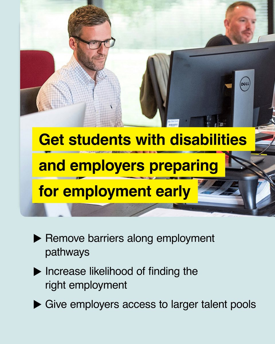 CUAccessibility's tweet photo. Champion change and close the employment gap with the Field Guide. It supplies research-based practices, tools and resources your school can use to support students with disabilities as they pursue employment. 

Start now: https://t.co/LHx3hk3cH9 

#StudentSuccess https://t.co/K8rqjBLBhd