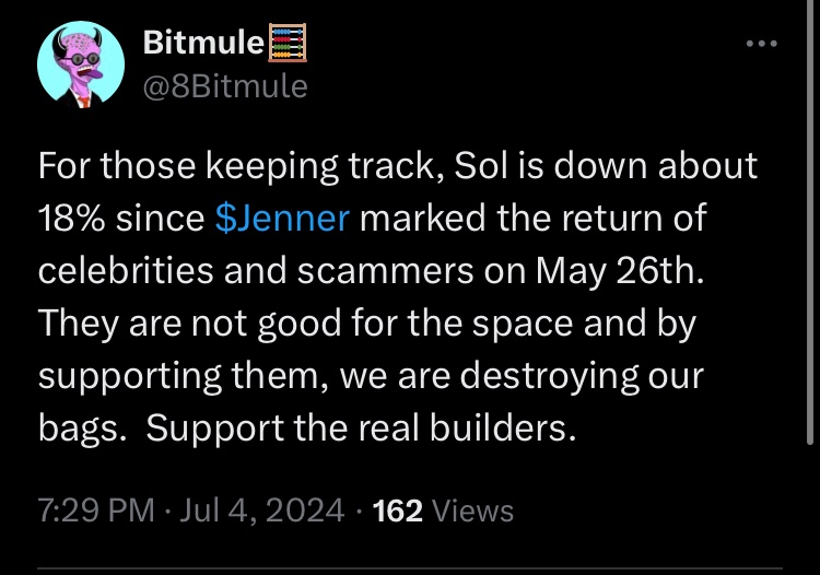 I’m not looking forward to seeing the “Hawk Tuah” effect.  Scammer “celebrities” coming back shows we are on the right track.  We can’t let them steal our bags again.