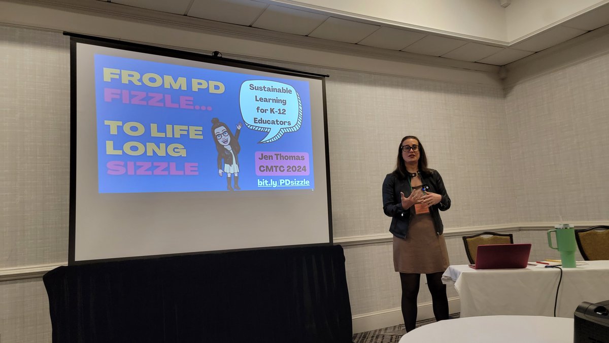 nhcmtc's tweet photo. We LOVE a good matching moment when a phenomenal presenter twins with their Bitmoji - 🩷 Jen Thomas from MassCUE
#CMTC24 #NHED #EdTech https://t.co/jzoT6sn766