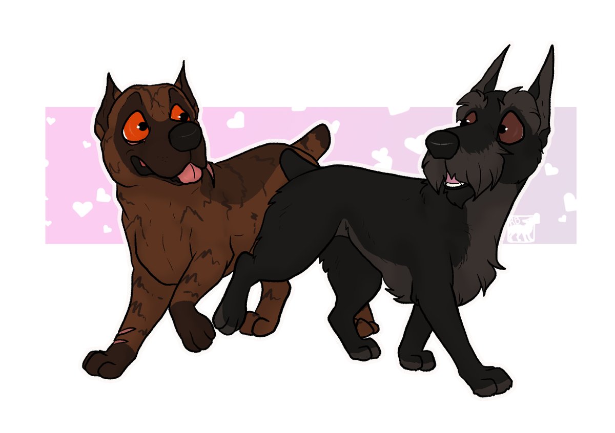 archwolfart's tweet photo. Doodle of the second best couple in the comic 💕

#canecorso #giantschnauzer #couple #dogart #dogdrawing https://t.co/PETe9dUHPR
