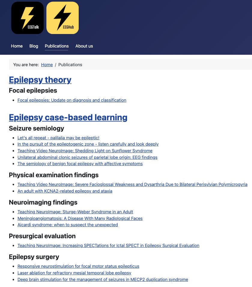 Check out the new "publications" tab👇 on eegtalk.com! We hope this is will be helpful for trainees and #EEG &amp; #epilepsy lovers across the 🌍. 🙂🧠⚡️💡

eegtalk.com/publications