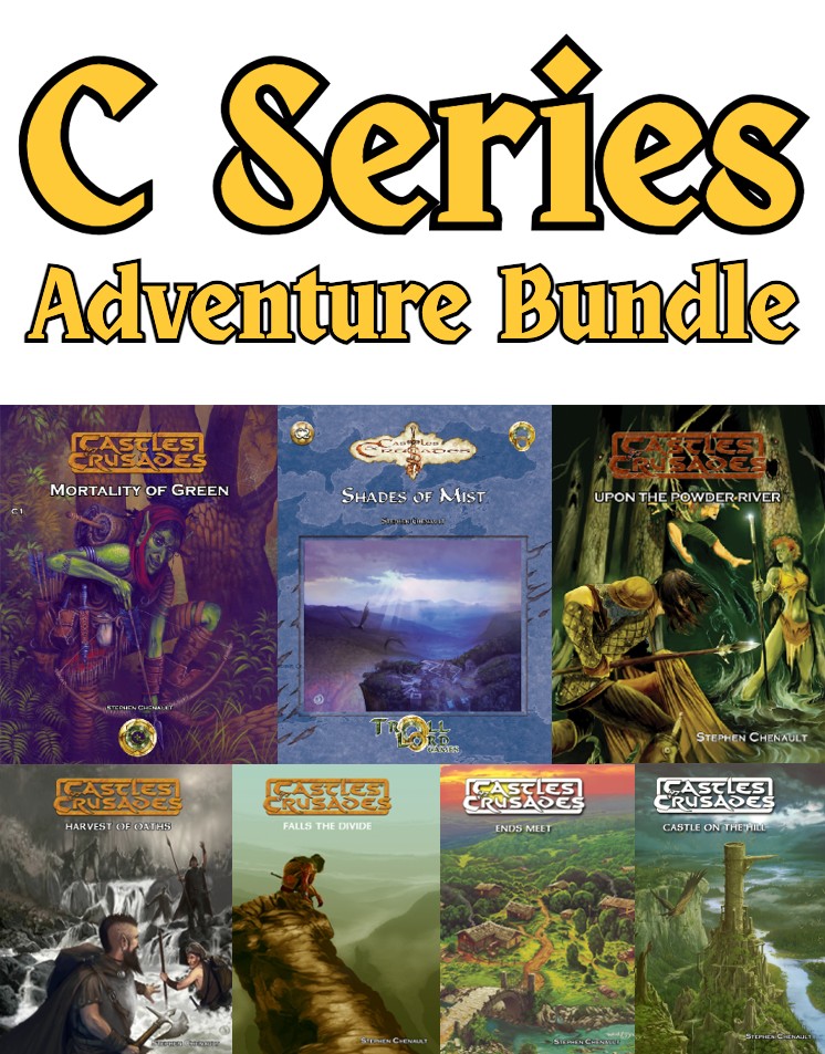 trolllordgames's tweet photo. With our Holiday Sale underway, it's the perfect time to stock up on Adventures!!! Check out the C Series Bundle to get a discount ON TOP of a discount (they make awesome stocking stuffers too): https://t.co/r7eJmIMRUS
#TTRPG #AdventureModule #PlayCnC #CastlesandCrusades https://t.co/JTRFjoT1J2