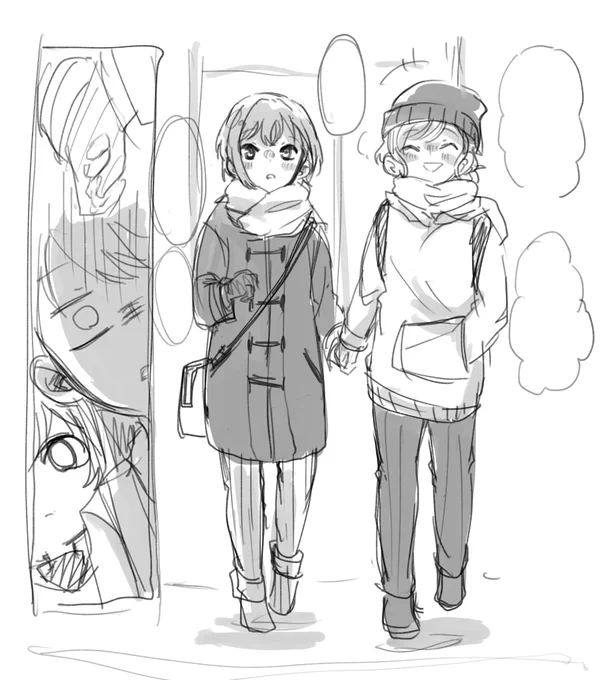 日菜ちゃんと燈、ずっと描きたかった。下描きの方が可愛い可能性があるから見せちゃう。原稿がんばろっ 