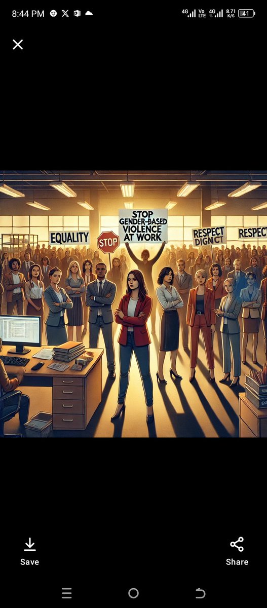 Gender Based Violence at work places comes with mental health issues, low esteem, just to mention but a few. Stop Gender Based Violence at work places 
#solidarity
#empowerment
#justice.