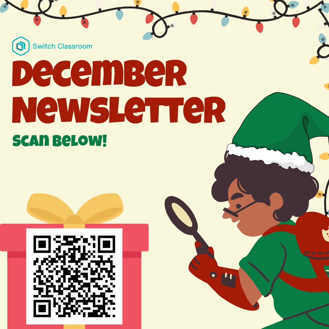 switchclassroom's tweet photo. 📬 Switch Classroom’s December newsletter is here!

Explore free resources, updates, and inspiration for educators. Scan the QR code or click below to read:
🔗 https://t.co/Qpw5KSiCpU

#EnergyEducation #TeacherResources https://t.co/UeDcNU0O5l