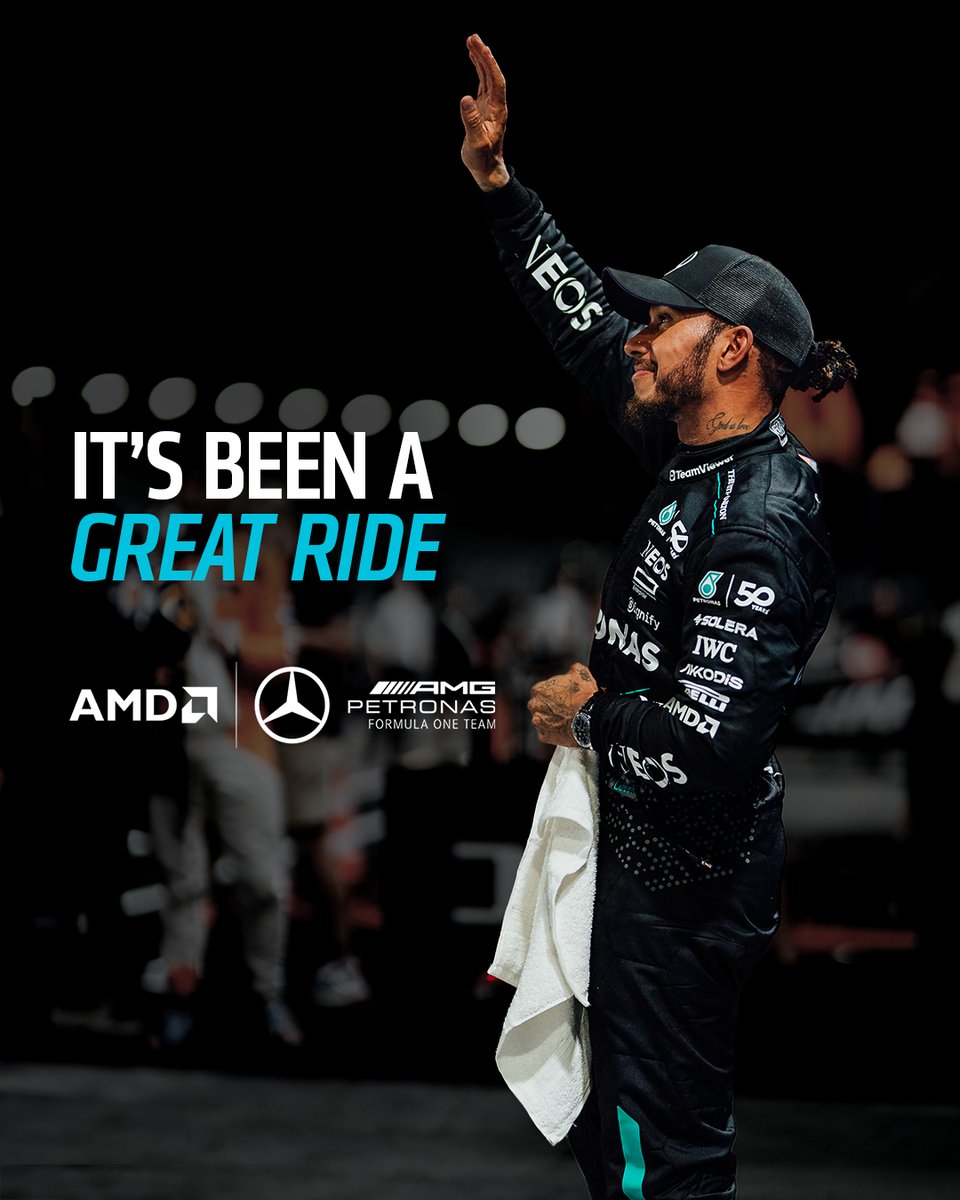 AMD's tweet photo. Thank you, @LewisHamilton, for our amazing partnership over the last five years.
#TogetherWeAdvance @MercedesAMGF1 https://t.co/1xYqso9vok