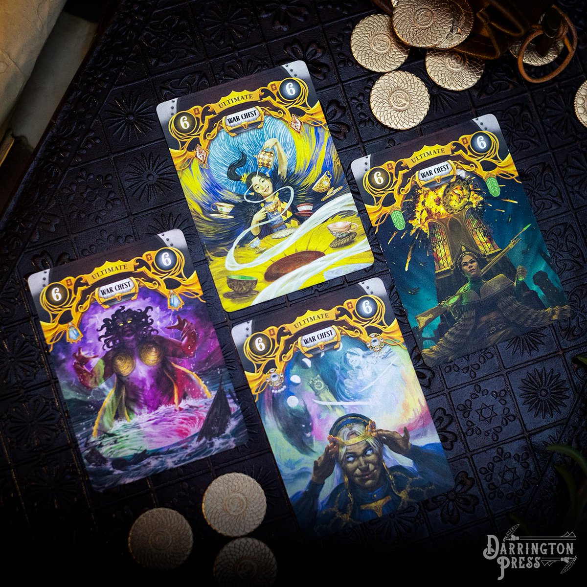 DarringtonPress's tweet photo. We're bringing our usually Guild Store-exclusive promo cards to #PAXUnplugged! Free with a purchase of #QueenByMidnight: Quarter Past & #ForTheQueen.
Stop by our booth #3535 and demo both games!
Find everything we are doing๐ https://t.co/ezhN1vybOq https://t.co/MYiq7Mo0sR