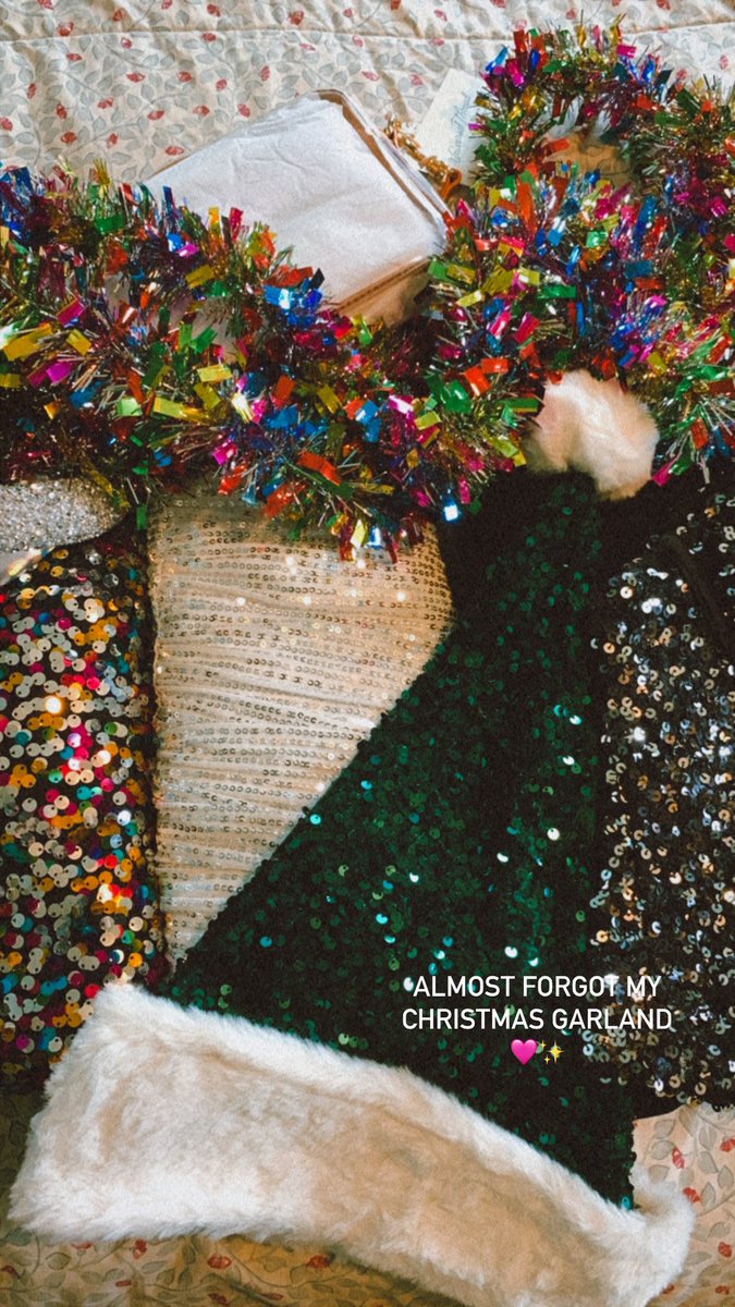 SincerelySheri's tweet photo. Can’t believe I almost forgot my favorite part of N3s fit… Christmas garland! ✨ 
@taylornation13 #VancouverTSTheErasTour https://t.co/SG3hAAIEVF