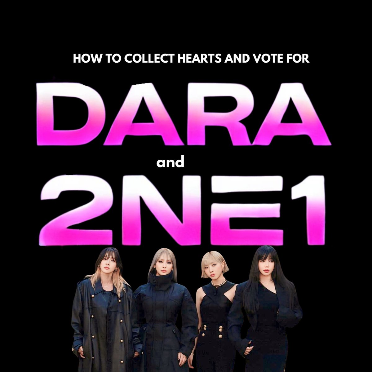 daravotes's tweet photo. Hey everyone! Help us collect hearts for @krungy21 #DARA and 2NE1 for CHOEAEDOL X SBS GAYO DAEJEON 2024. Voting runs from Dec 11-20, 2024. 

Please check the thread on how to vote⬇️

Thanks for your support! https://t.co/C8Wue7QhkN