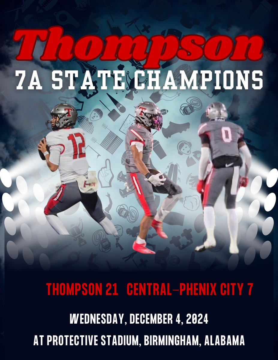 Thompson has won 5 of the last 6 Alabama Class 7A Championships. Unbelievable run!