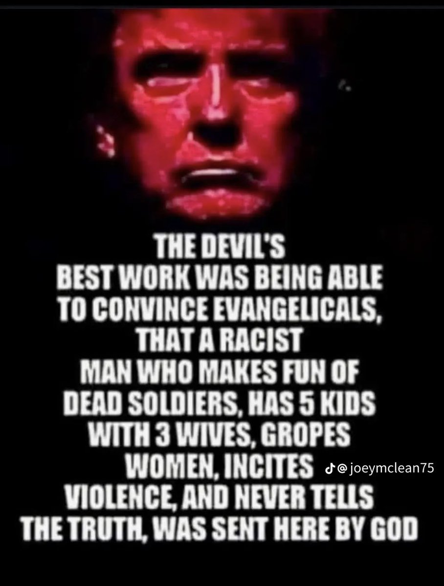 ChiweenieT14381's tweet image. Facts 👇🏽 Only #FakeChristians #FakePatriots / #Fakriots support a racist, when he’s talking he’s lying, felon.