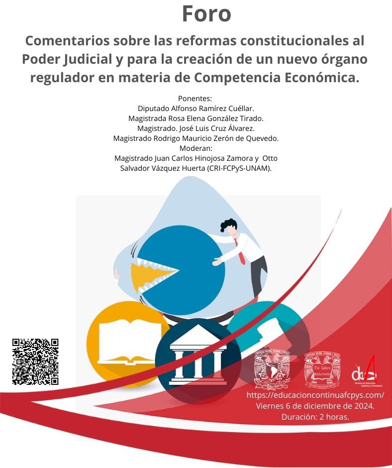 ¿Qué retos regulatorios y contenciosos vienen en competencia económica con la implementación de la reforma judicial? 👇Vale la pena! educacioncontinuafcpys.com/index.php/otra…