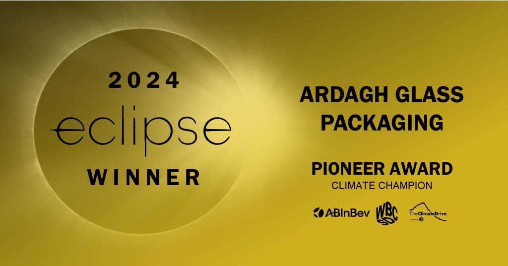 Thanks to <a href="/abinbev/">AB InBev</a> and <a href="/wbcsd/">gj</a> for recognising our NextGen Furnace with a 2024 Pioneer Award. This breakthrough technology is delivering low carbon glass bottles at commercial scale.
The Furnace has achieved a consistent 64% reduction in CO2 per bottle! #Eclipse