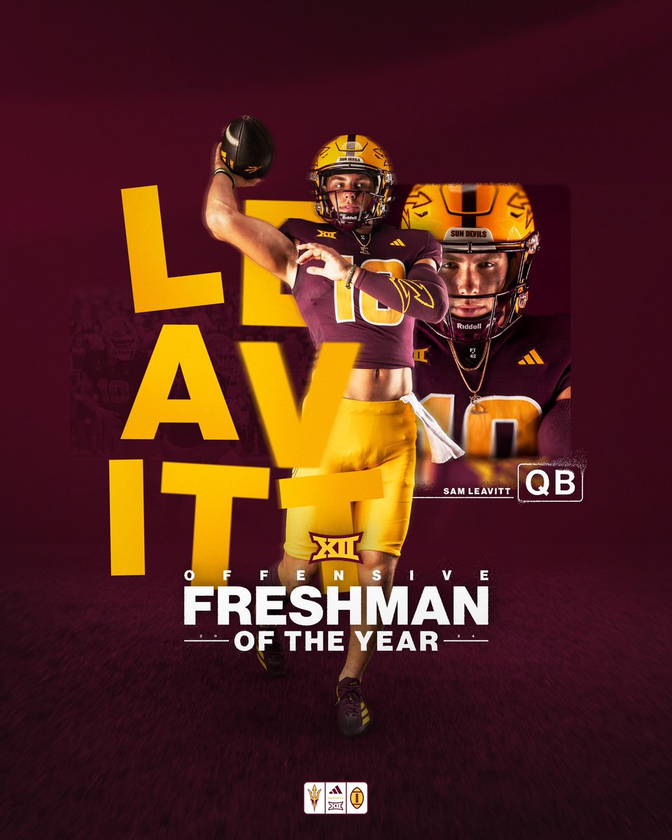Sam Leavitt named <a href="/Big12Conference/">Big 12 Conference</a> offensive freshman of the year 🔥

#ForksUp /// #ActivateTheValley