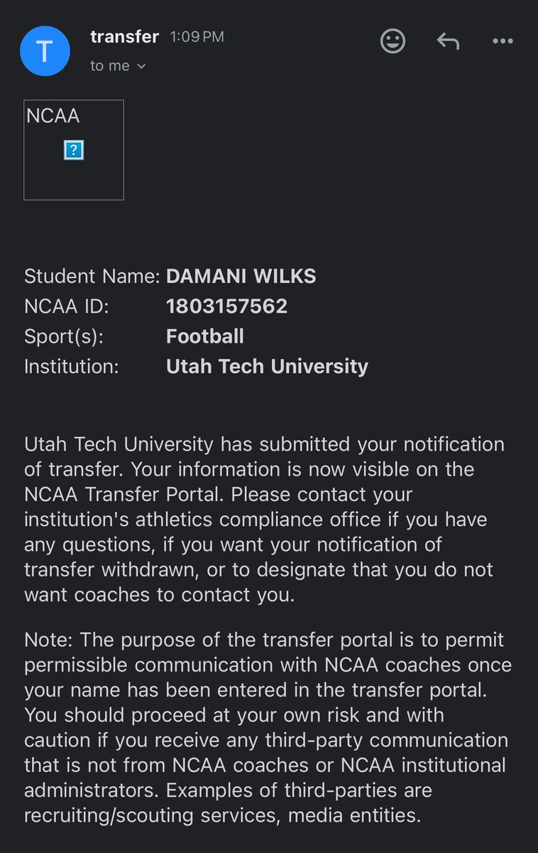 I’m very grateful for the last 4-5 years at Utah Tech University and want to thank every coach, teammate, and staff member I’ve been around. With that said, I would like to announce that I’ve officially entered the transfer portal as a Grad with one year of eligibility remaining!