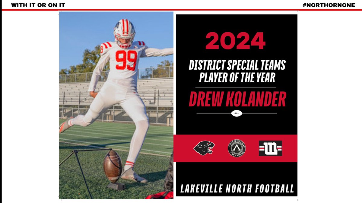 LNHSPantherFB's tweet photo. Congrats Drew Kolander. 97.6% Career extra point average. 5 for 5 FG senior season. First to reach 100 points. https://t.co/M53AZwZc70