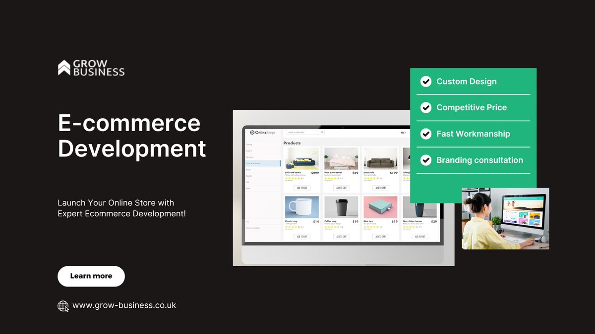 GrowBusinessLTD's tweet photo. Ready to Launch Your Online Store? 🚀 Our Expert Ecommerce Development Services Will Help You Succeed in the Digital Marketplace! 🛒📈"

For more information Visit: https://t.co/j0IHSvH00l https://t.co/3zrSWQqQRN