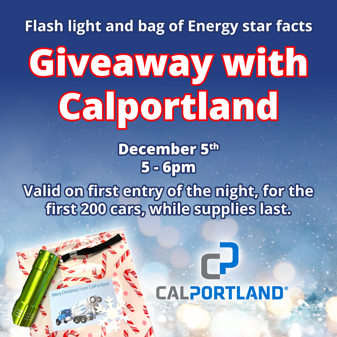 LasVegasLights's tweet photo. @CalPortland will be spreading holiday cheer this evening with a free flashlight and energy star facts for the first 200 cars, on the first entry of the night, while supplies last! See you under the lights! https://t.co/EGvLPZES0a