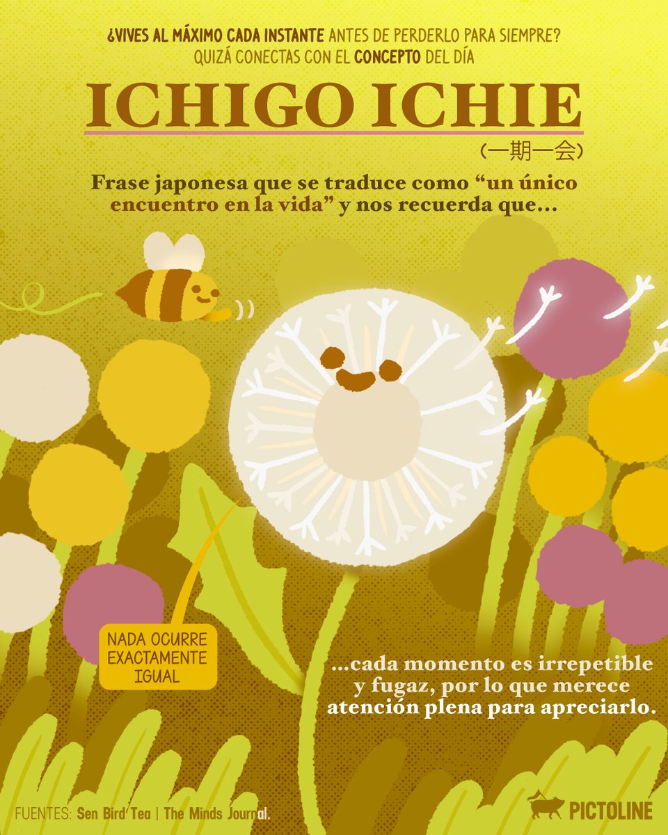 pictoline's tweet photo. La filosofía japonesa de vivir el momento tiene esta frase que sí o sí adoptarás: Ichigo Ichie 🍃🍂💕

#IchigoIchie #AquíYAhora #VivirElMomento #FilosofíaJaponesa #Pictoline https://t.co/TT14kvNTXm