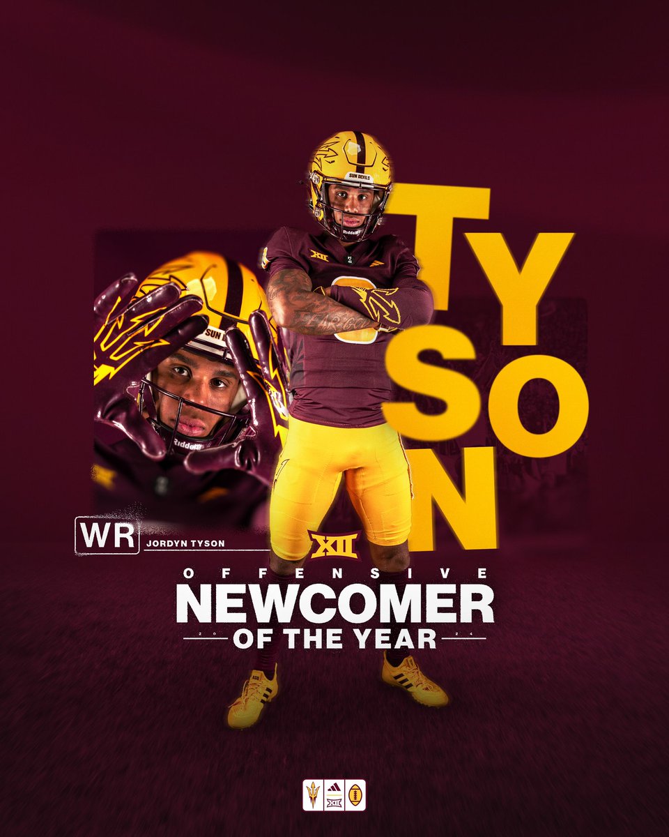 Jordyn Tyson named <a href="/Big12Conference/">Big 12 Conference</a> offensive newcomer of the year 🔥

#ForksUp /// #ActivateTheValley