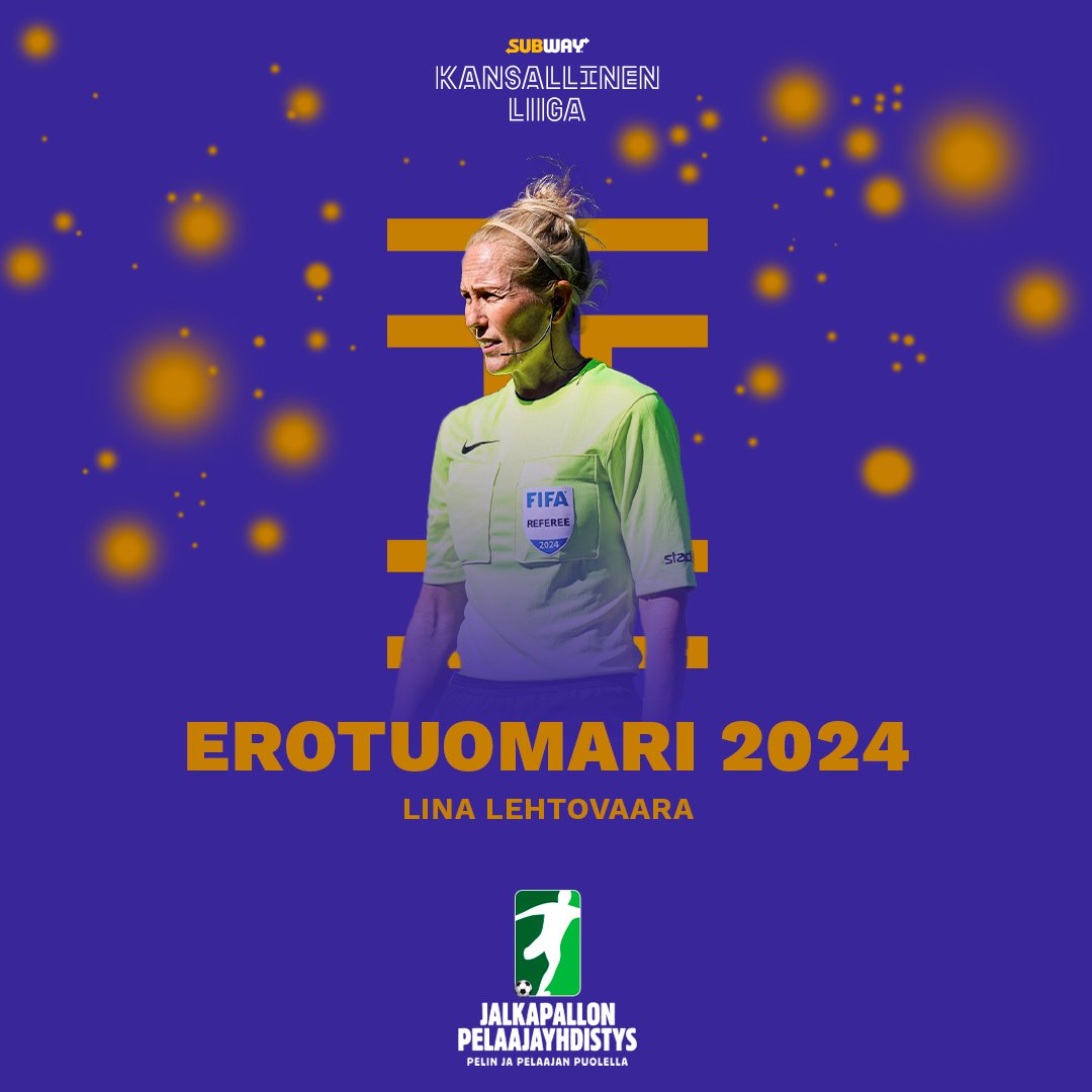 𝐕𝐮𝐨𝐝𝐞𝐧 𝐞𝐫𝐨𝐭𝐮𝐨𝐦𝐚𝐫𝐢

Lina Lehtovaara on Subway Kansallisen Liigan vuoden erotuomari 👏

#CaptainsBall2024 #KansallinenLiiga