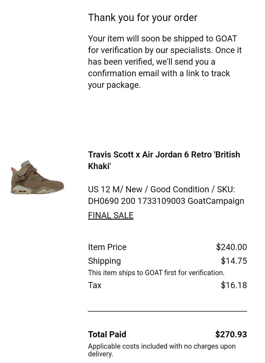 LexxDaTurtle's tweet photo. Wsup Fam!
I caught another W from the @goatapp on these Travis Scott x Air Jordan 6 Retro British Khaki's!
π’ππ₯π±
@SneakerAdmirals @Jumpman23
@Nike #AirJordan #GoatApp https://t.co/EkXb2g8eIA