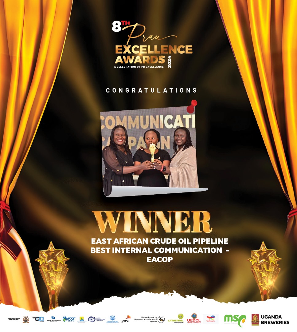 AidenOwa's tweet photo. Did You Know : #EACOP won the PRAU Excellence Awards 2024!
The @EACOP_ 1443 KM Challenge was recognized as the best internal communication campaign. The award portrayed the pipeline commitment to excellence and team spirit. #SupportEACOP #UgOil #EnergyForTheNation https://t.co/Z8KbMGOvD0