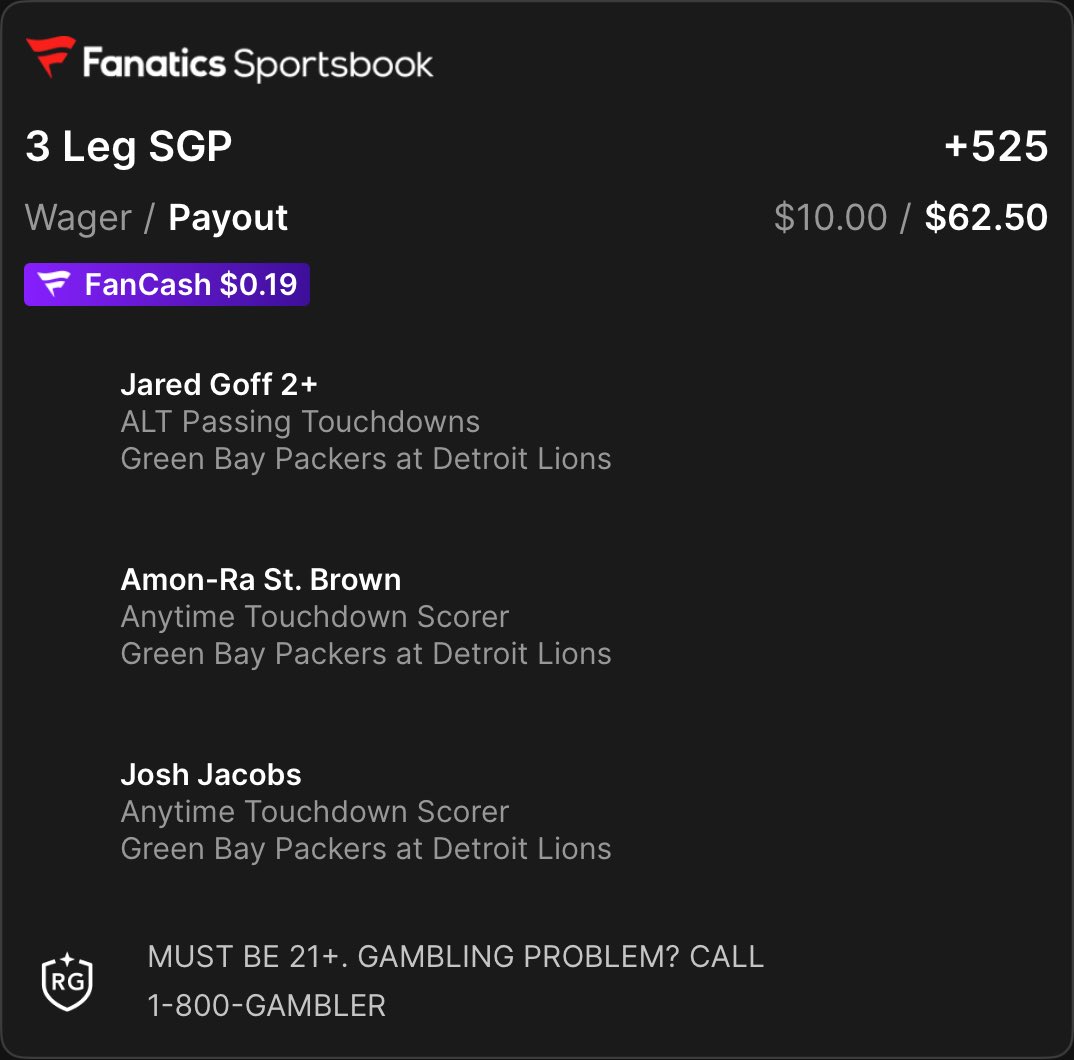 Captain_Cappers's tweet photo. 🚨 TNF +525 Flyer!!!

🔵 Amon-Ra St. Brown   Anytime TD
🟢 Josh Jacobs   Anytime TD
🔵 Jared Goff    2+ Passing TD

#nflparlay #NFL #bet 

Join in here! https://t.co/KKB2UNYnW0 https://t.co/BRAVukNz9c