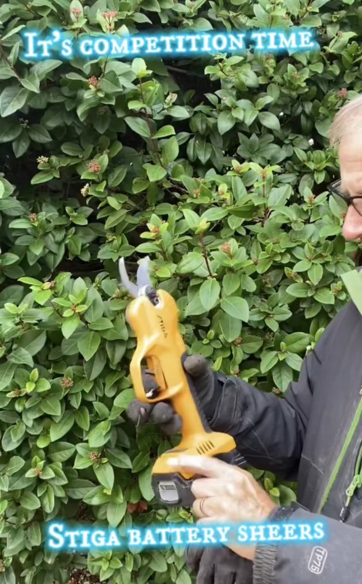 It’s a chance of winning these great battery secateurs go to WorldRadioGardening.com