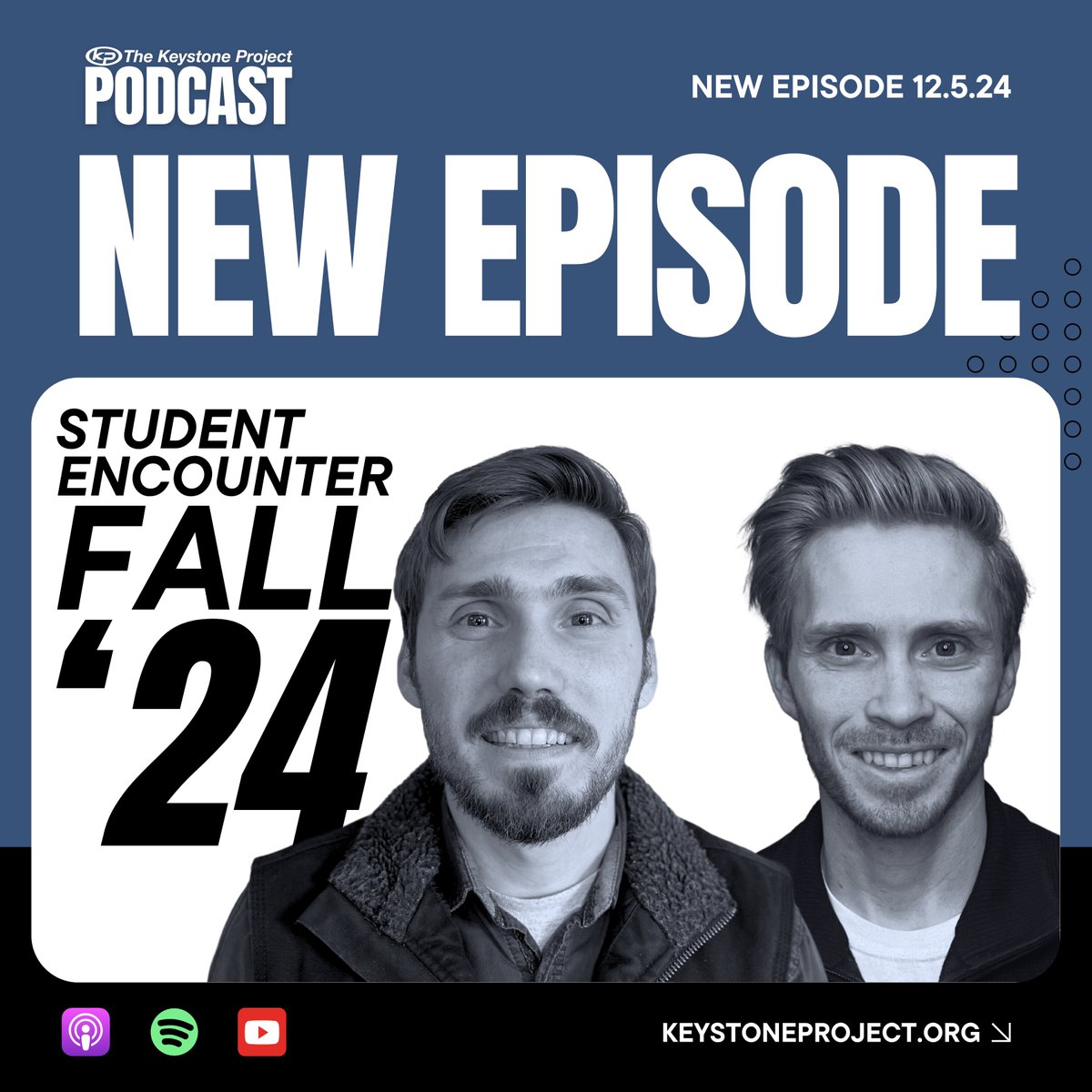 Thekeystoneproj's tweet photo. Check out our latest podcast episode we just released, Student Encounter Fall '24. Links to the episode are in the comments. #podcast #disciplemakers https://t.co/522cL1QwcC