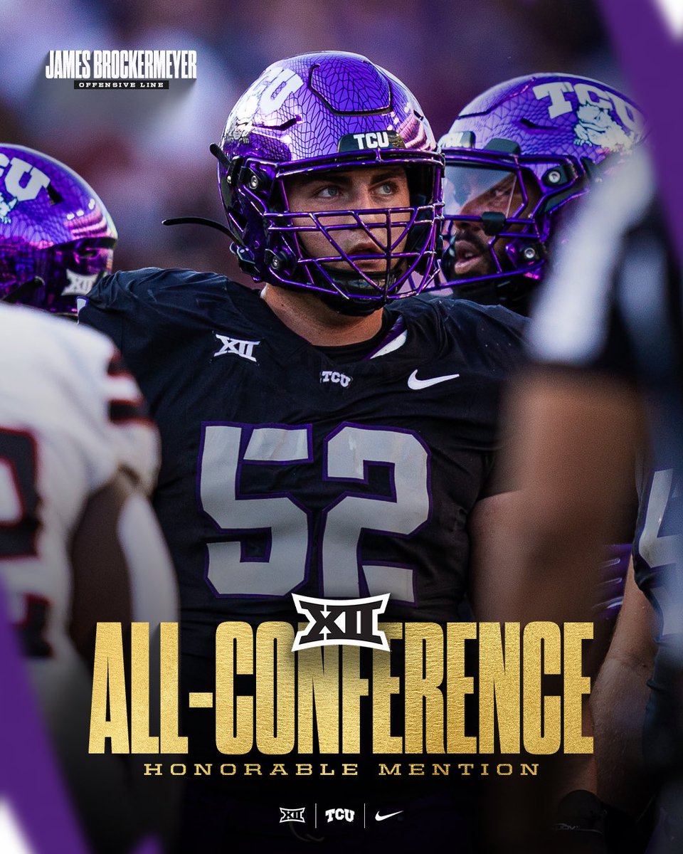TCU Football (@tcufootball) on Twitter photo 🏆 James Brockermeyer has been named Honorable Mention All-<a href="/Big12Conference/">Big 12 Conference</a>‼️ #GoFrogs 🏆 James Brockermeyer has been named Honorable Mention All-<a href="/Big12Conference/">Big 12 Conference</a>‼️ #GoFrogs