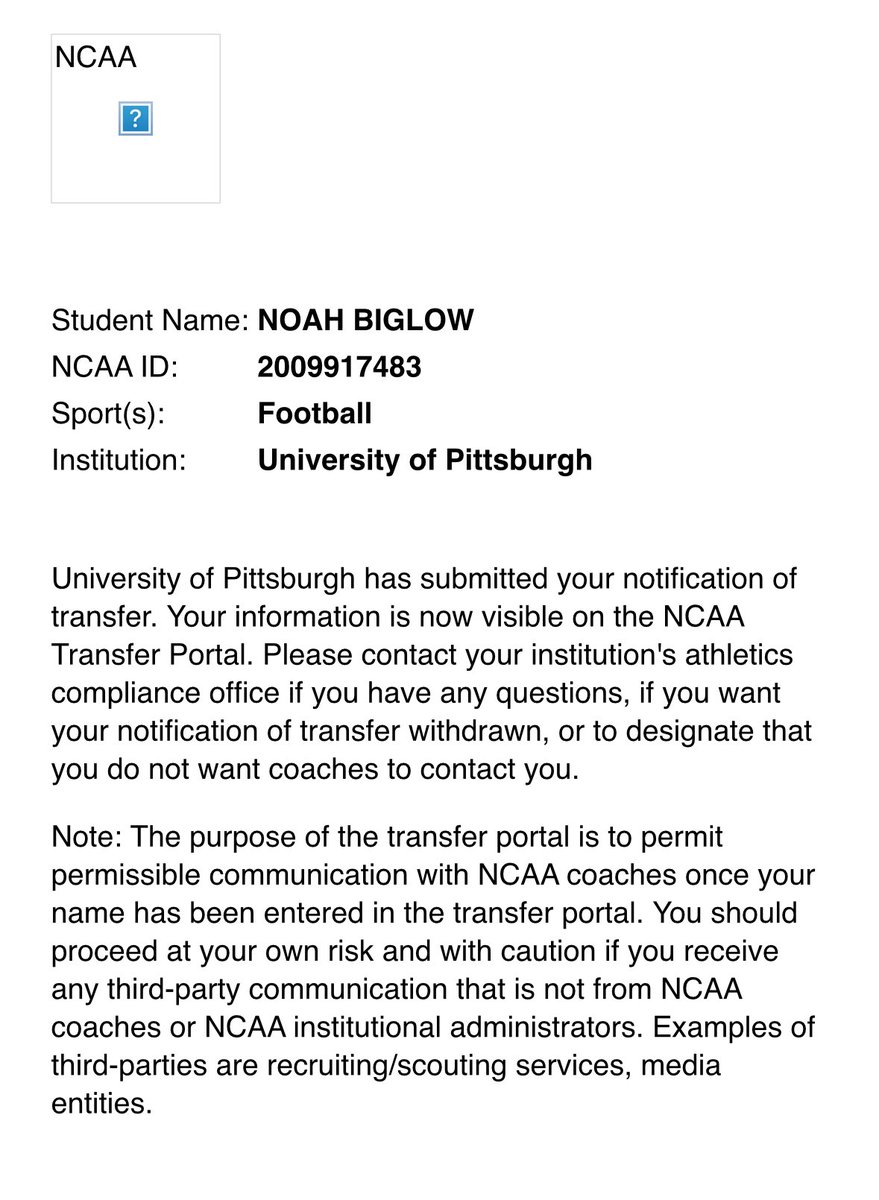 noahbiglow's tweet photo. Officially in the portal. https://t.co/j56f5avVU6