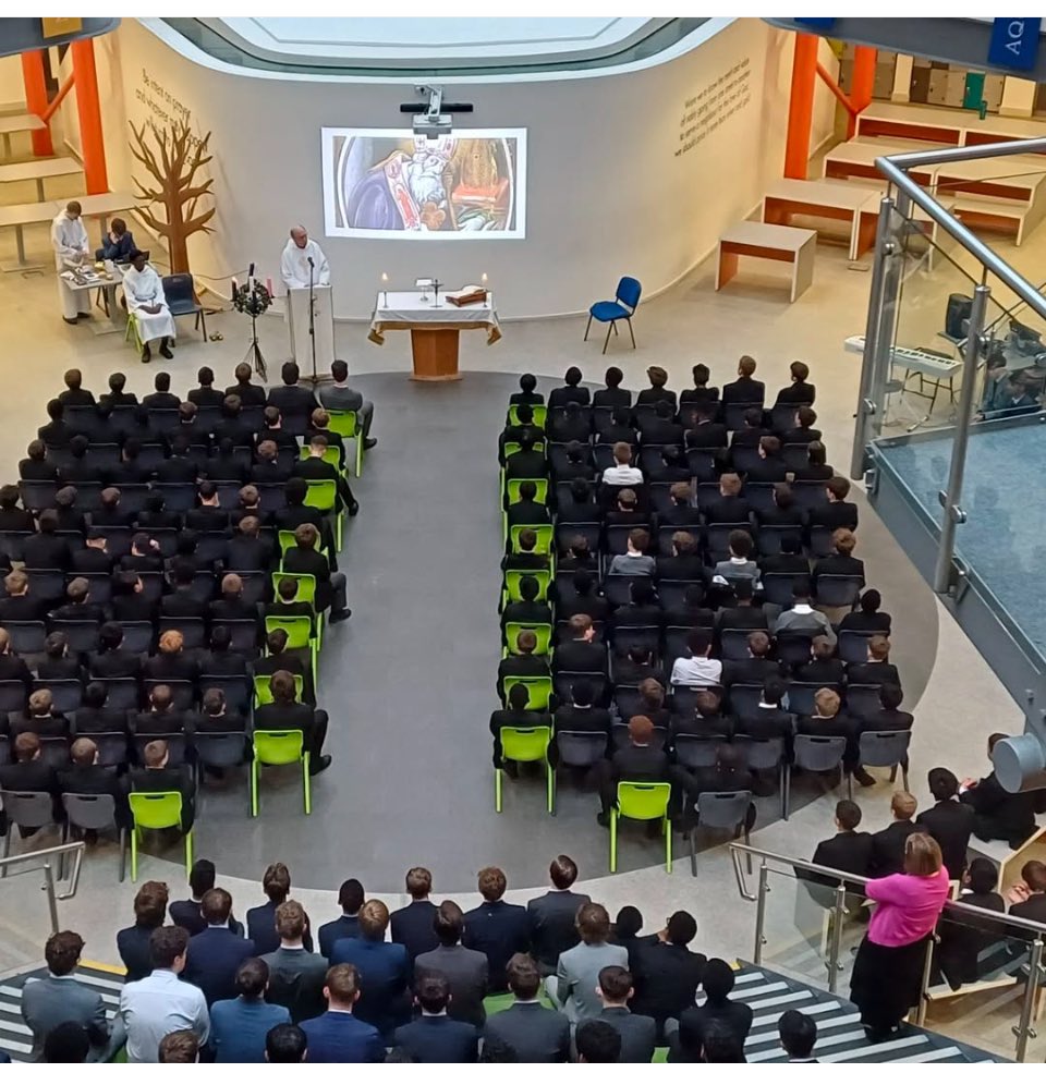 StAmbroseColl's tweet photo. Today the whole school joined together for Mass to celebrate the Feast of St Ambrose on 7th December.
Thank you to Canon John and Fr Owen for leading the Mass.
#buildingaChristiancommunity https://t.co/2rrKyOHpQi