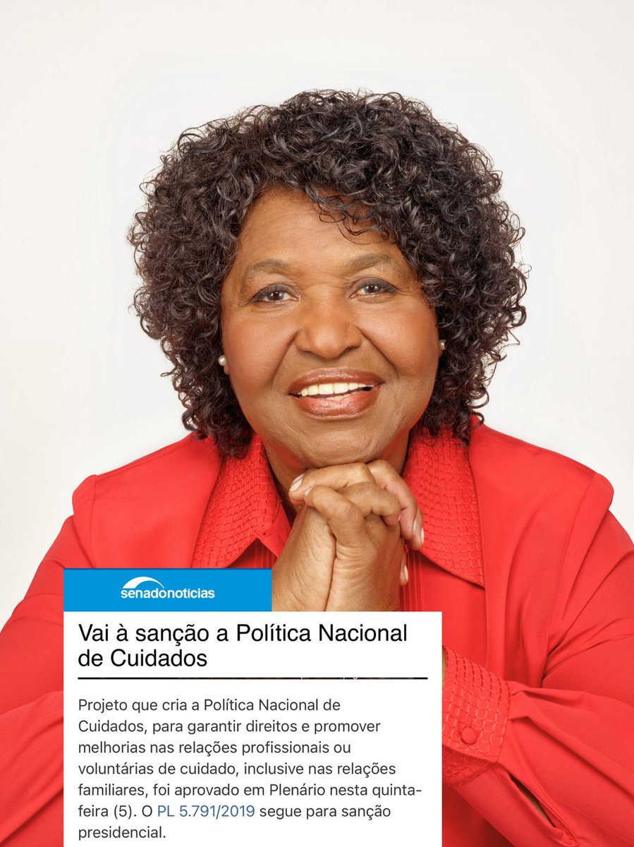 Mais uma boa notícia! 

O Senado acaba de aprovar, com o relatório favorável do nosso querido senador <a href="/paulopaim/">Senador Paulo Paim</a> a Política Nacional de Cuidados. A proposta, que teve o meu texto substitutivo aprovado na Câmara no mês passado, vai agora para a sanção do presidente <a href="/LulaOficial/">Lula</a>.