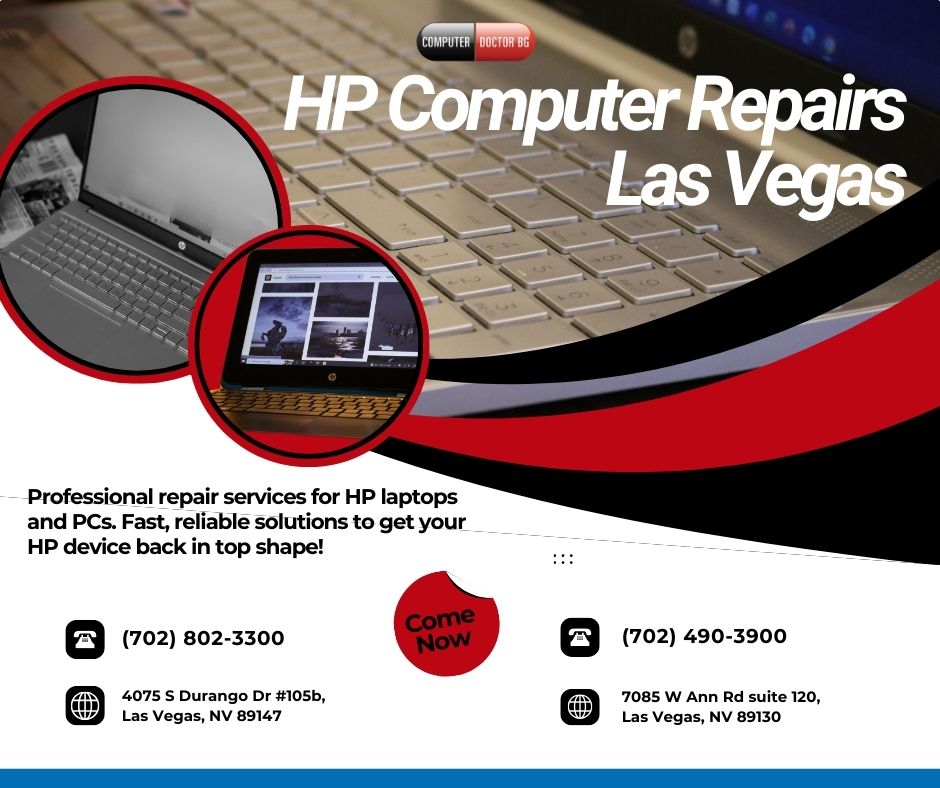 compdocbg's tweet image. Need HP computer repairs in Las Vegas? Computer Doctor BG offers expert repairs for any HP model. Fast, reliable service you can trust!

#HPComputerRepairs #ComputerDoctorBG #LaptopRepairs #PCRepairs #TechSupport