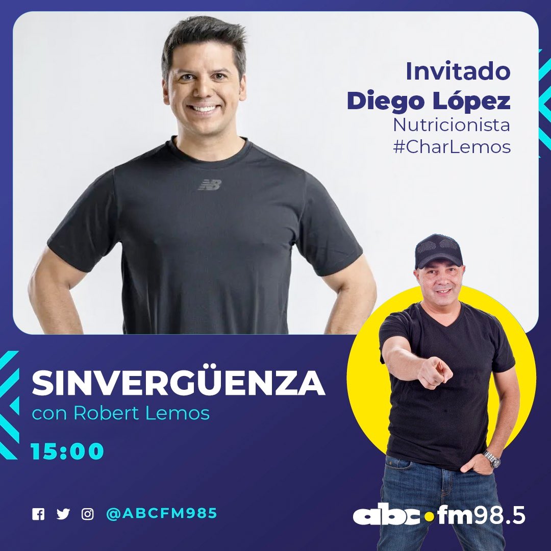 Romance985's tweet photo. SIN VERGÜENZA 😎🔥
🤩 HOY en una edición más de #CharLemos con @RobertLemos1, nos visita el nutricionista y coach deportivo Diego López, más conocido como @nutridiego para hablarnos de nutrición, motivación y más. 🥳
📻 Préndete que el programa hoy está SÚPER interesante.
🙌 Además podes vernos en vivo a través del live de Instagram ✨
98.5FM🎧 Solo Éxitos.
📲https://t.co/1xieAzYSd5