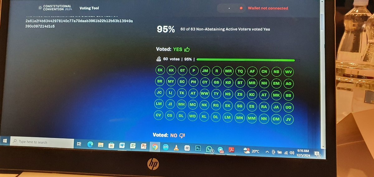 aimnicokam's tweet photo. The Yes side won the vote.
Congratulations all🥳🥳🥳
@IntersectMBO @IOHKMedia #BuildingTogether #convention24 #CardanoCommunity https://t.co/FbagL3wjbo