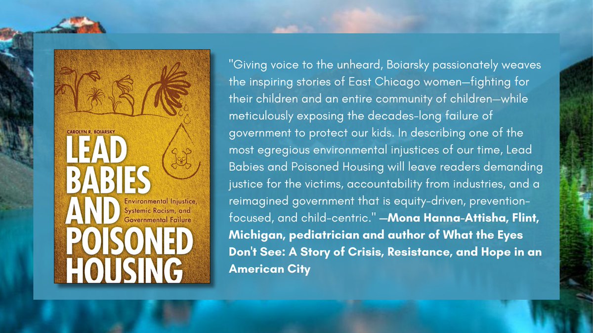 #SEJSpotlight: Don’t miss "Lead Babies and Poisoned Housing: Environmental Injustice, Systemic Racism, and Governmental Failure” by SEJ member Carolyn Boiarsky: press.purdue.edu/9781612499475/. More on Carolyn and her work: sej.org/sejspotlight-c…