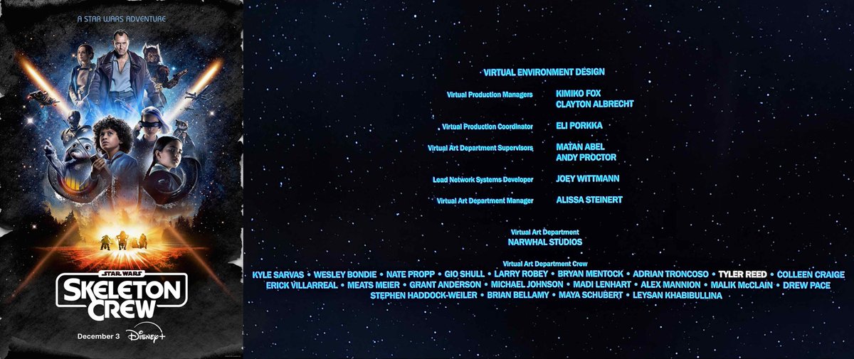 TylaRead's tweet photo. Skeleton Crew is OUT! And it's GOOD!
Amazingly, this is the 3rd Star Wars show I've had the privilege to work on, rounding out my own personal little trilogy.
So grateful that I had a chance to work on this franchise that powered my childhood. https://t.co/mowrYF2O0R