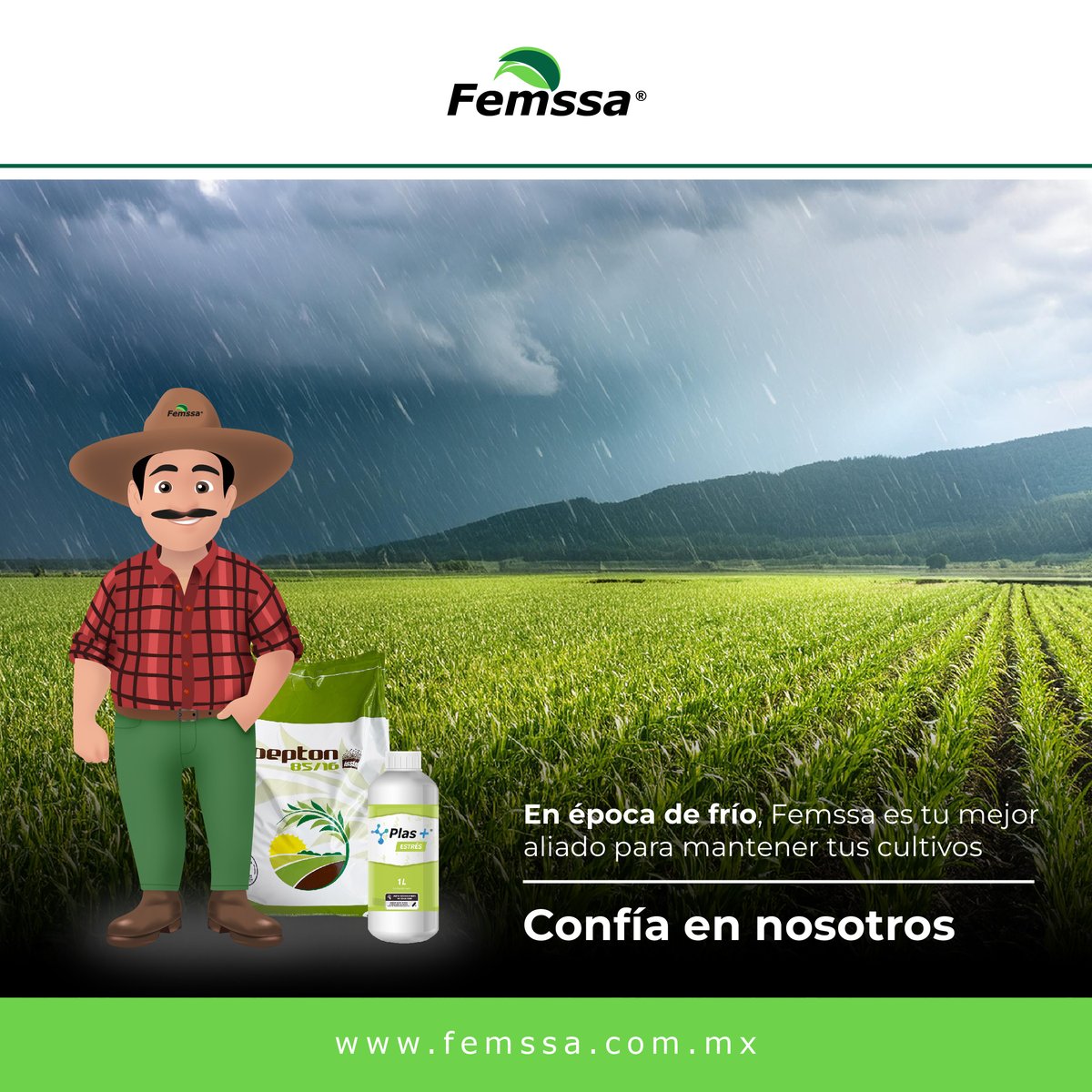 Los meses fríos pueden ser un desafío para los cultivos, pero con nuestro apoyo, puedes asegurarte de que tus plantas sigan creciendo fuertes y saludables.💚😉

#femssa #bioestimulantes #cultivos #cosechas #agricultura #agricultor #mexico #epocafrio