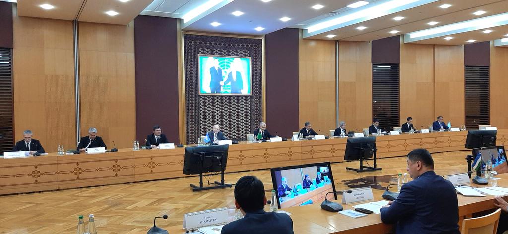 UNRCCA's tweet photo. 5 Dec: #SRSG @kahaimnadze, at the #CentralAsian Nuclear-Weapon-Free-Zone #CANWFZ event in #Ashgabat 🇹🇲, highlighted nuclear disarmament as vital to global #peace &amp; #stability, urging collaborative efforts to eliminate #nuclear risks. https://t.co/JWFrZN16a5