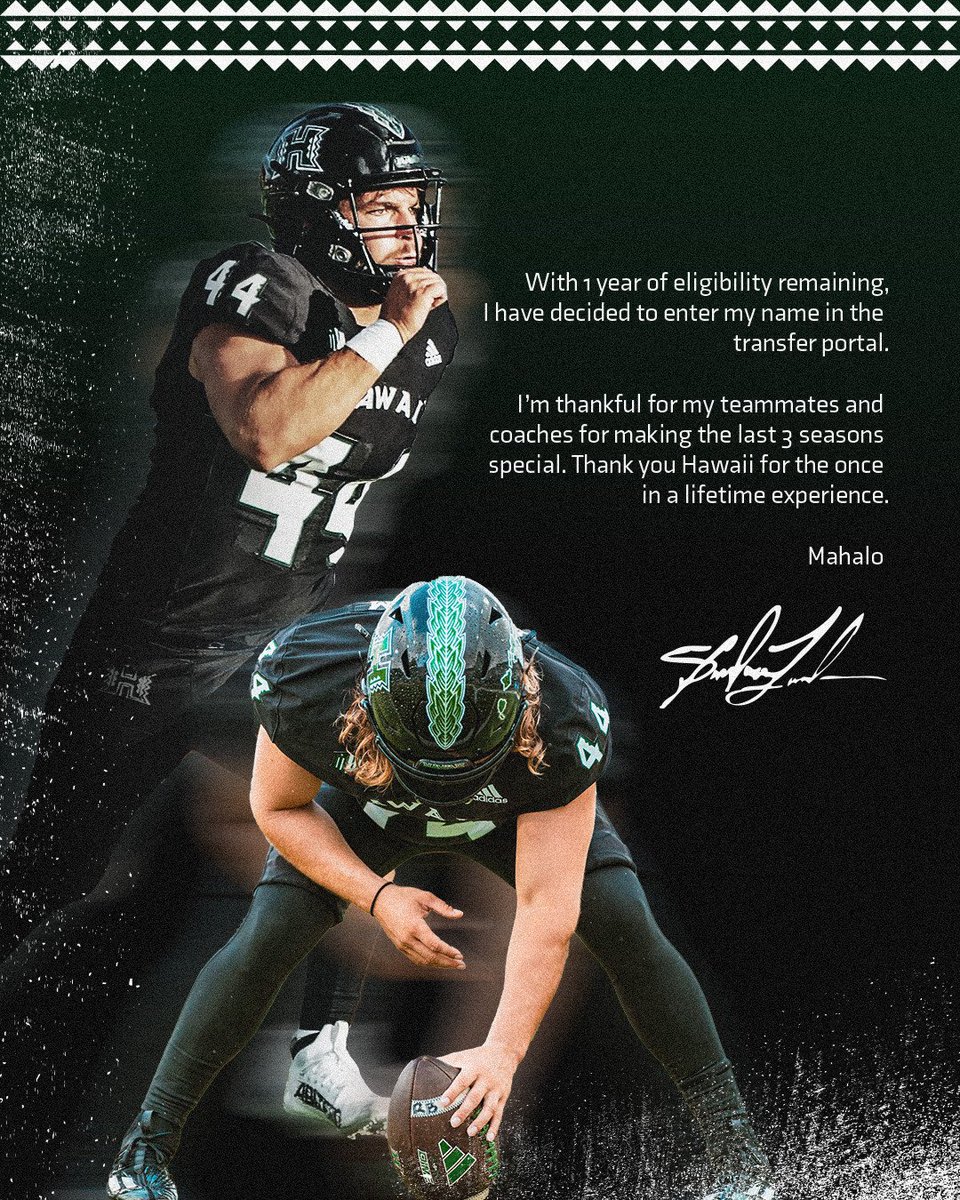 It was an honor to wear that H for a few years 🤙 

Grad Transfer Long Snapper available now.