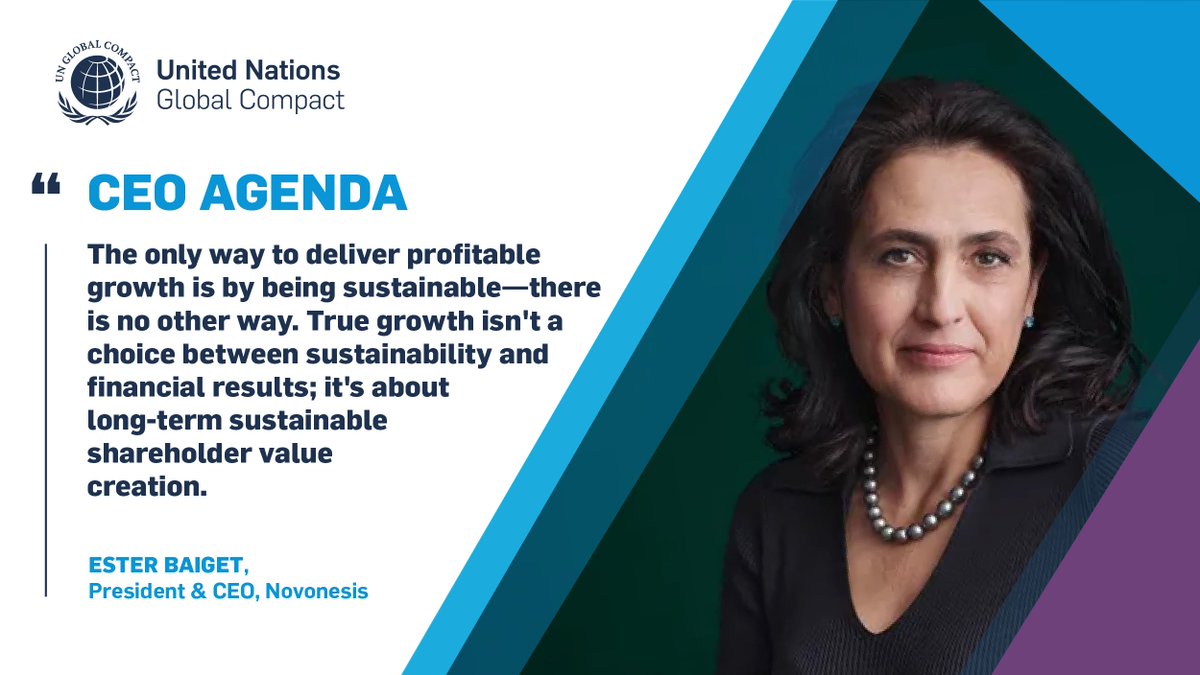 Novonesis (@novonesis) on Twitter photo Today, we are proud that our CEO Ester Baiget is featured among inspiring leaders in UN <a href="/globalcompact/">UN Global Compact</a>'s CEO Agenda, a new platform bringing together public and private sectors. It can inspire leaders to reshape the way their businesses operate, embedding sustainability as the Today, we are proud that our CEO Ester Baiget is featured among inspiring leaders in UN <a href="/globalcompact/">UN Global Compact</a>'s CEO Agenda, a new platform bringing together public and private sectors. It can inspire leaders to reshape the way their businesses operate, embedding sustainability as the
