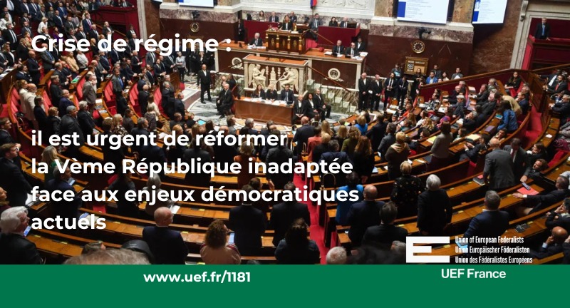 Inquiétude de nos partenaires européens, on ne peut pas se permettre l'instabilité, l'indécision et la faiblesse dans le contexte géopolitique actuel. 
La réforme des institutions doit aussi permettre à la France de faire sa part en 🇪🇺 et dans le monde 👉 uef.fr/1181