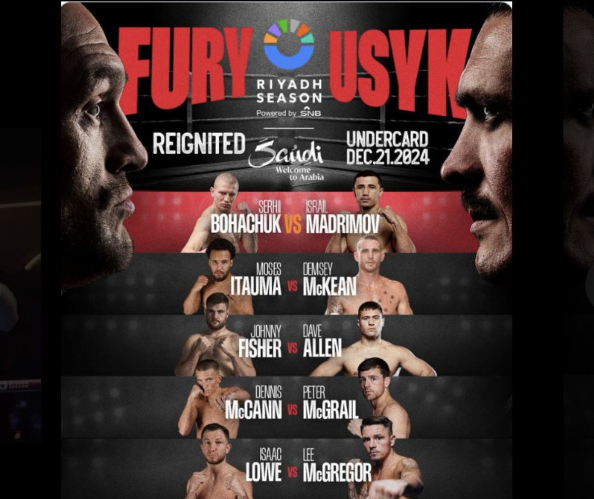 Sat 21st Dec - FIGHT NIGHT
Fury Vs Usyk Rematch and all undercards. Live in UHD at Mississippis!
#Usyk2Fury #fightnight #liveboxing
