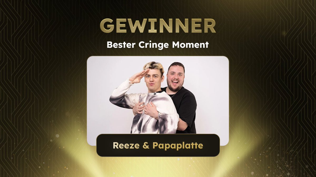 StreamAwards_DE's tweet image. BESTER CRINGE MOMENT

Oh man, Augen zu und durch😬... Der cringeste Moment geht dieses Jahr mit einem kleinem Foto an @Reeze und @Papaplatte 🥴